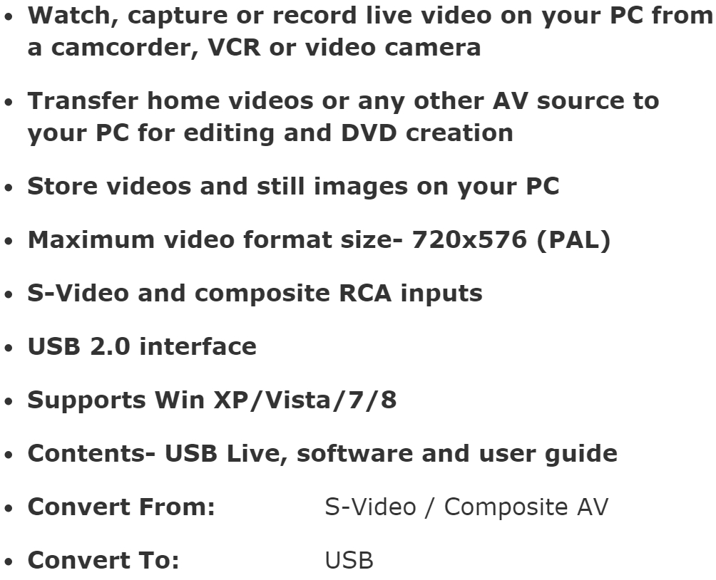 לוכד וידאו USB-LIVE2
